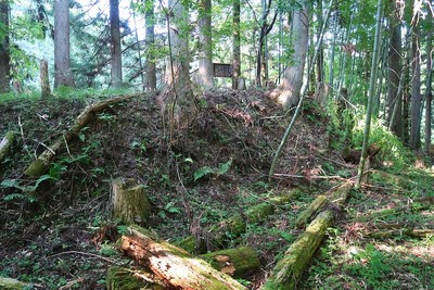 武節古城 主郭北の土塁（主郭内より）