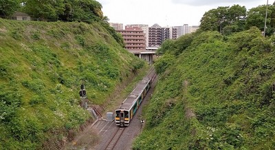 本丸空堀と水郡線