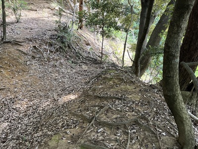 主郭手前の堀切