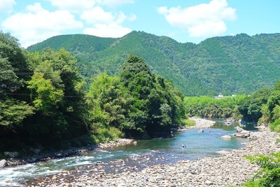 中山城 長良川越しの遠景（南東より）