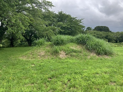 西館の小山状の土塁