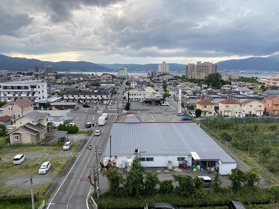 天守より(北西、諏訪湖方面)