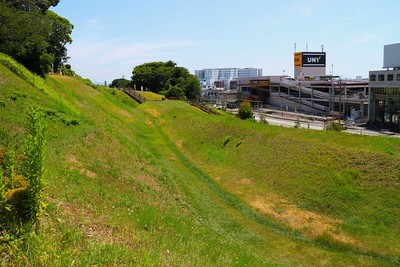 大手東側の土塁と横堀（西側）