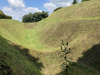 岱崎出丸の御馬場跡西側堀切