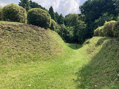 岱崎出丸すり鉢曲輪の虎口