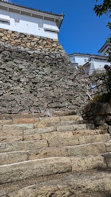 石段の刻印（下から２段目に□）