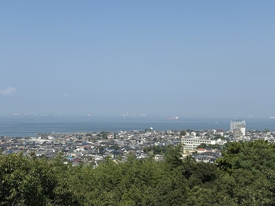 模擬天守からの伊勢湾の眺め