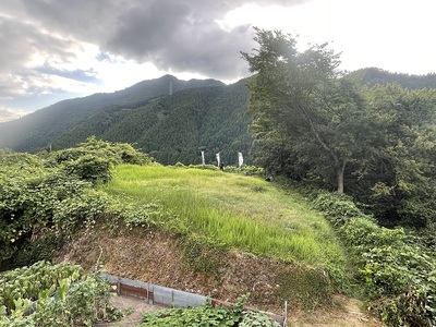 本丸跡からの西ノ丸跡の眺め