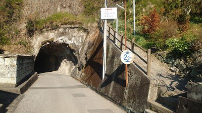 登城口（右側の側道）