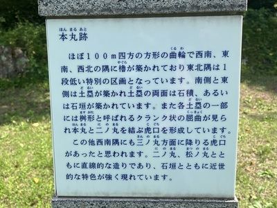 本丸跡説明板