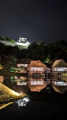 玄宮園より観る彦根城