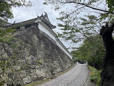 本丸石垣と大手二ノ御門櫓（左）