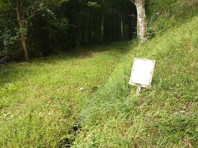 尾根に行くトンネル横の道