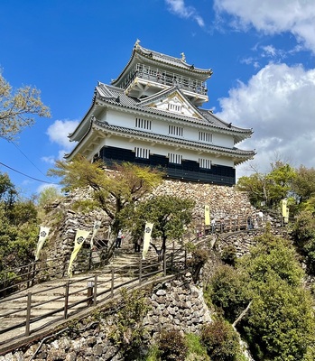 青空に冴える天守（南西側から）