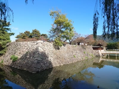 松代城南西から見た石垣と水堀