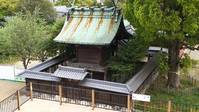 天守台から見た柳沢神社