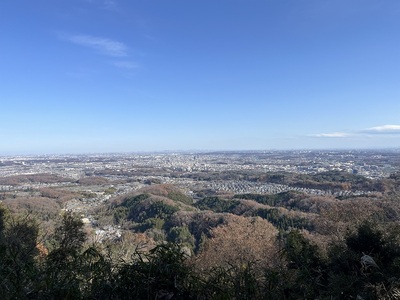 城から関東平野を一望する