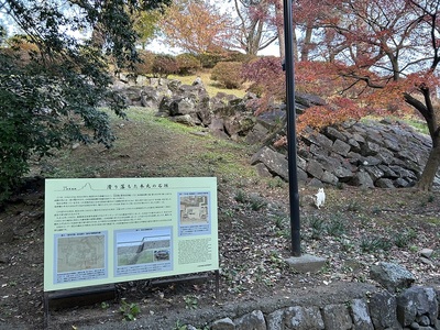 小田原城　滑り落ちた本丸石垣