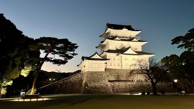 日没直後の天守の眺め