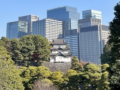 富士見櫓(千代田区大手町のビル群を背景に)