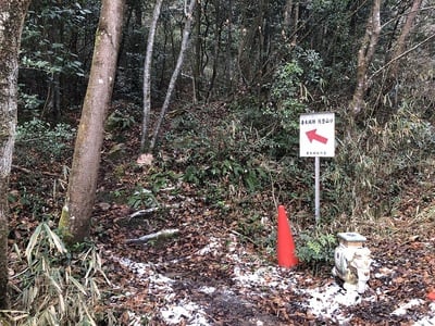 城址北側　登城口