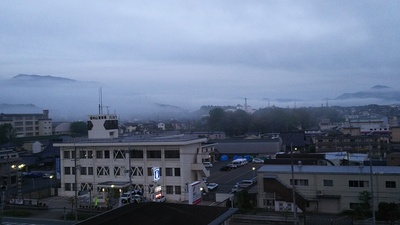 ホテルから見た雲海