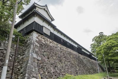 樹木所から多聞櫓,北西隅櫓を仰ぐ