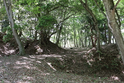 太閤ヶ平内郭大手虎口（外から）