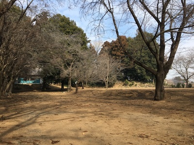三蔵神社社殿と土塁