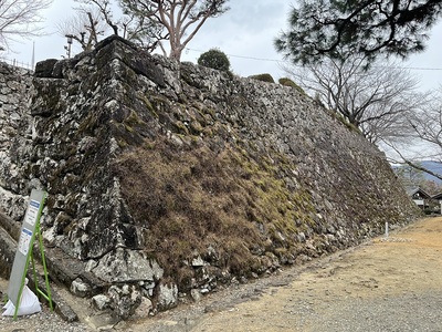 三の丸から見た二の丸東面石垣