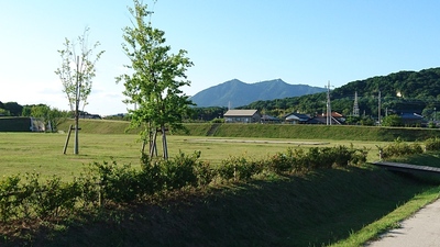 城址風景から見る筑波山