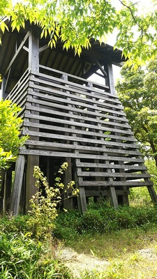 木場砦跡にある櫓型の展望台