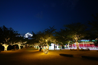 松山城 本丸のライトアップ