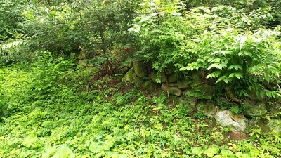 竪堀の下部にあった石積み