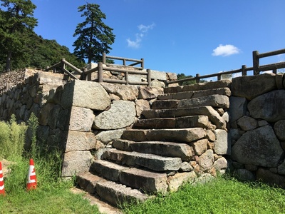 菱櫓台への石段