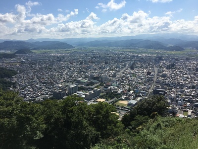 山上ノ丸・本丸から見た鳥取市中心部