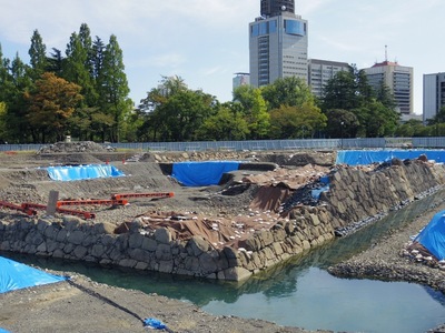 発掘現場 天守台北西側から