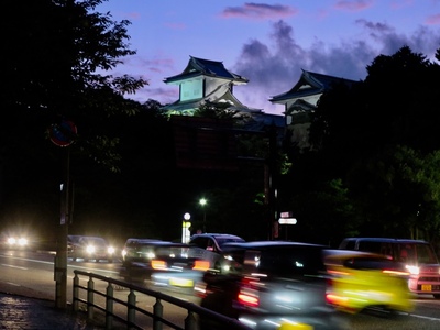 夕暮れ時の石川櫓
