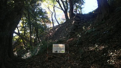 本丸跡東側の石垣