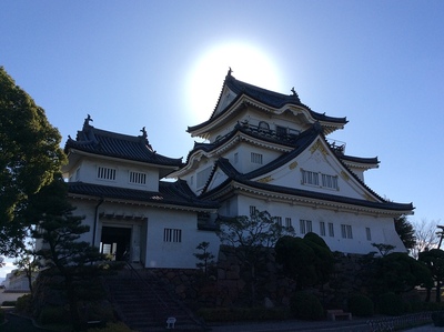 太陽を背にした岸和田城