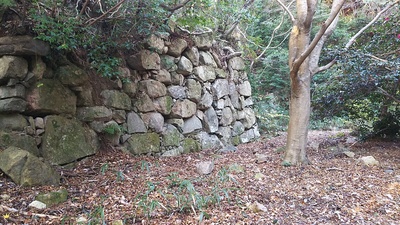 本丸跡北側の虎口の石垣