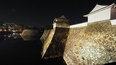 千貫櫓と石垣夜景