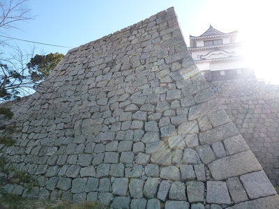 丸亀城　長崎櫓跡越しの天守