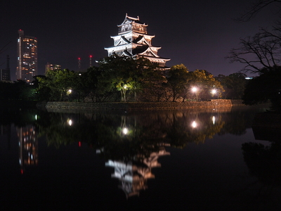 天守水鏡◆広島夜城