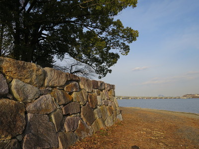 湖畔の石垣