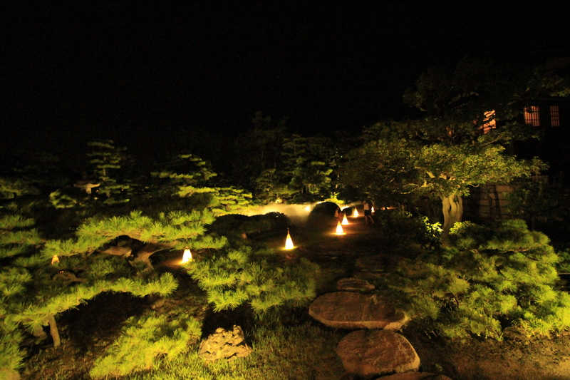 高松城 飛雲閣庭園ライトアップ