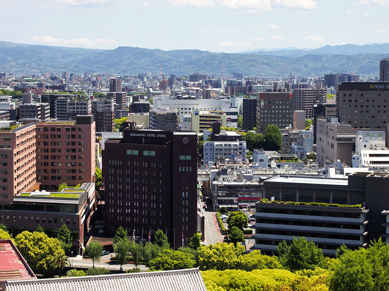 熊本城天守から眺めた市内の風景