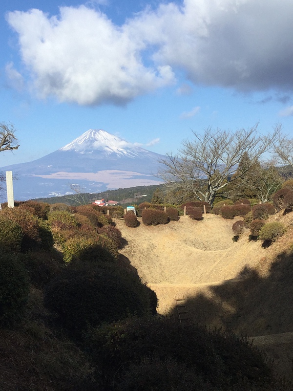 元日の畝堀と富士山