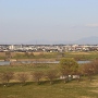 模擬天守から見た利根川と筑波山