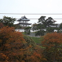 矢野旅館の部屋の窓からの松前城の眺望
